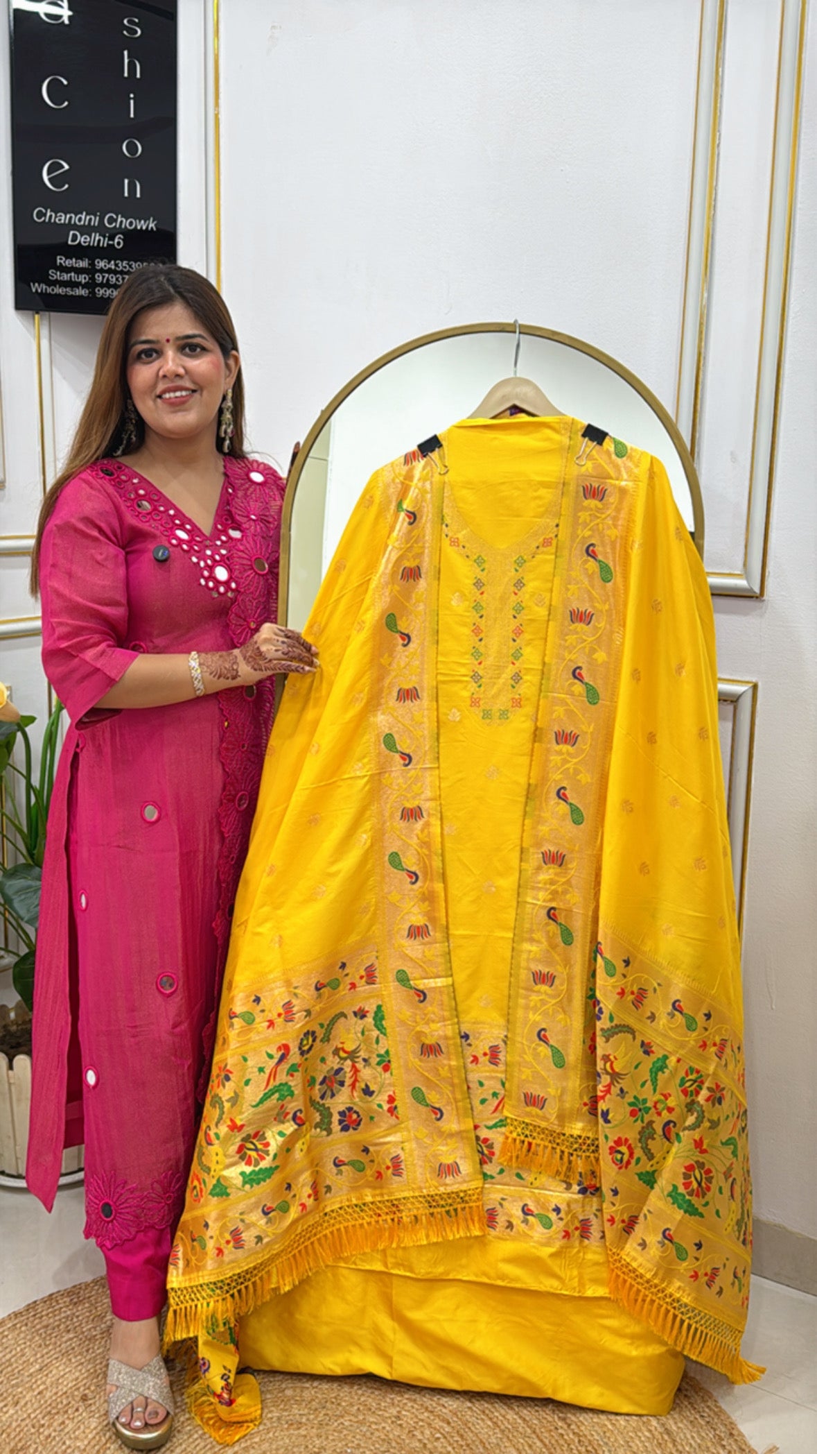 Festival Special Full Kalamkari Weaved Silk Suit Material with Matching Weaved Silk Dupatta GF 375